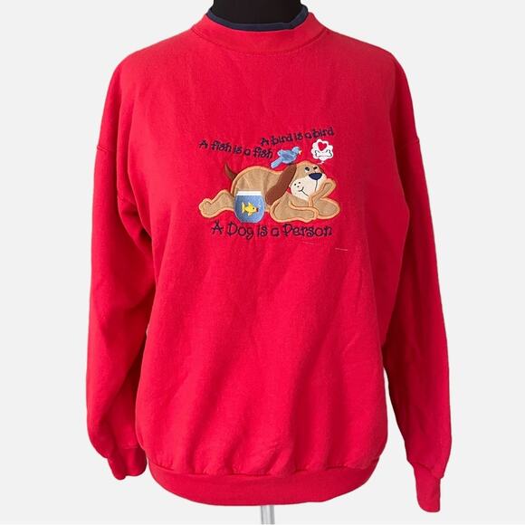 Vintage novelty A Dog is a Person sweatshirt - Picture 1 of 11